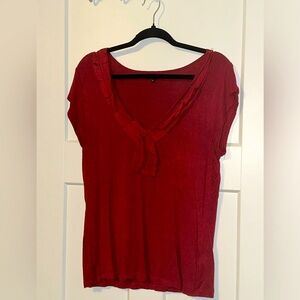 Red wide neck shirt